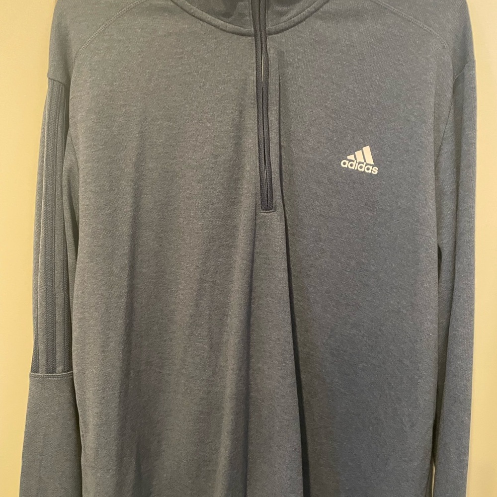 Navy Blue Adidas Long Sleeve Half zip shirt
